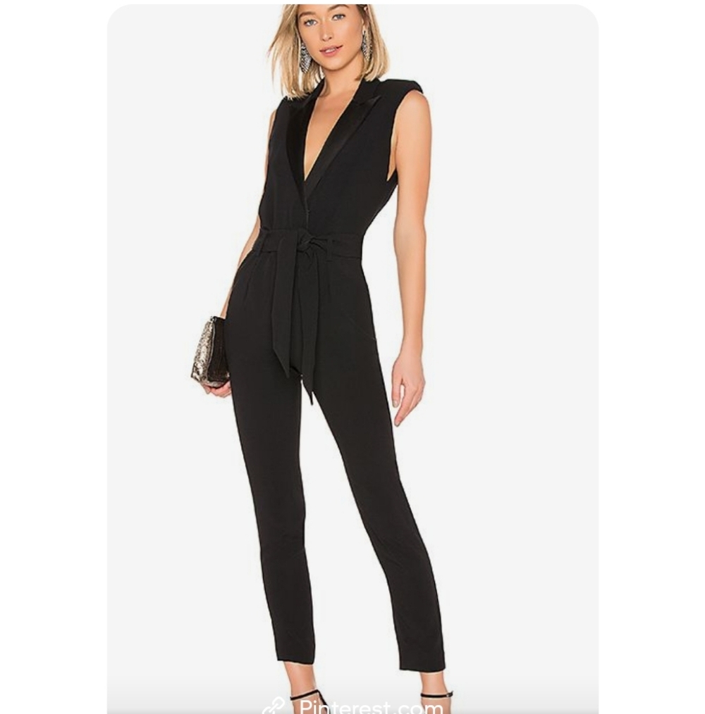 IRO Anis Black Sleeveless Jumpsuit with Waist Tie